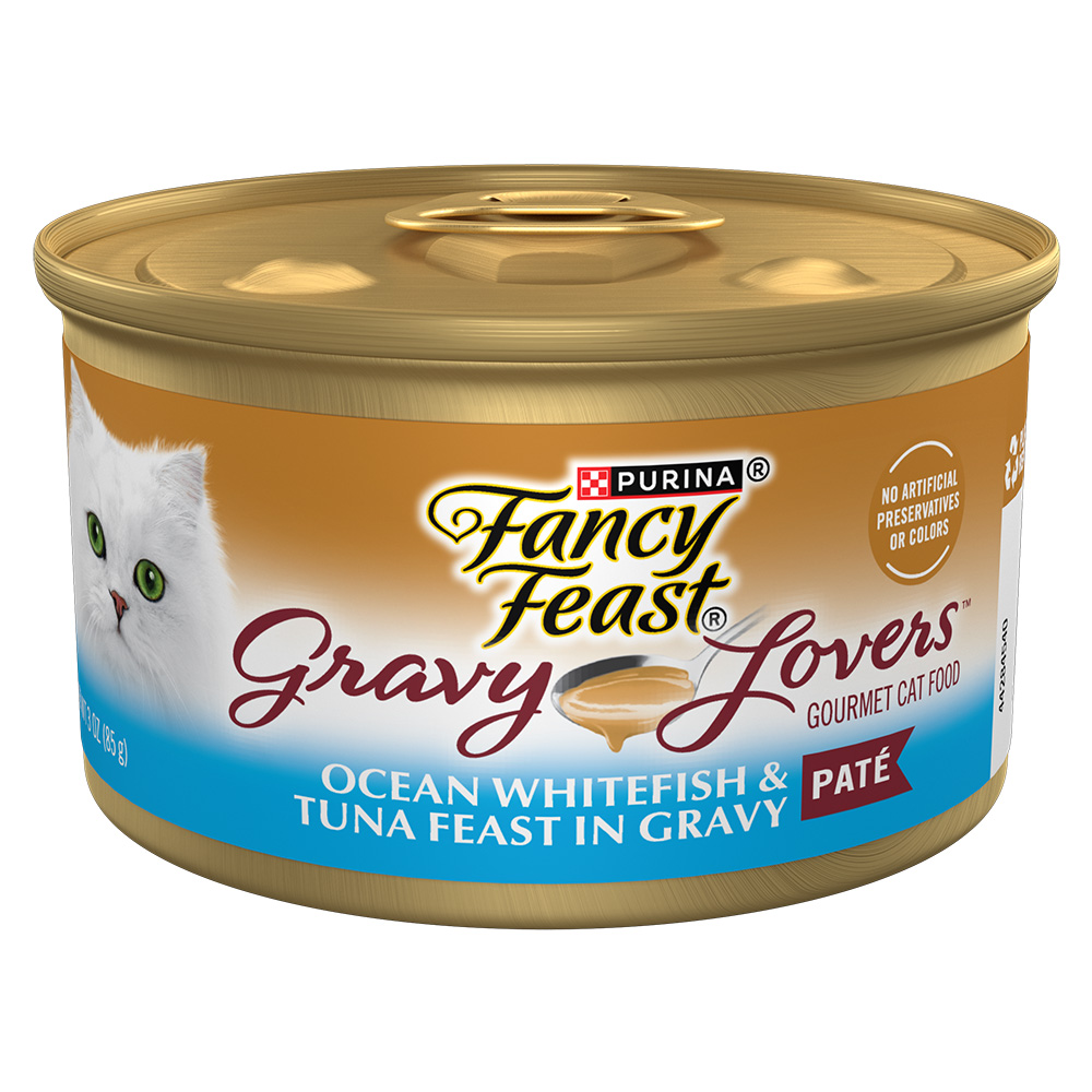 Fancy Feast Gravy Lovers Ocean Whitefish & Tuna Feast Wet Cat Food, 85g