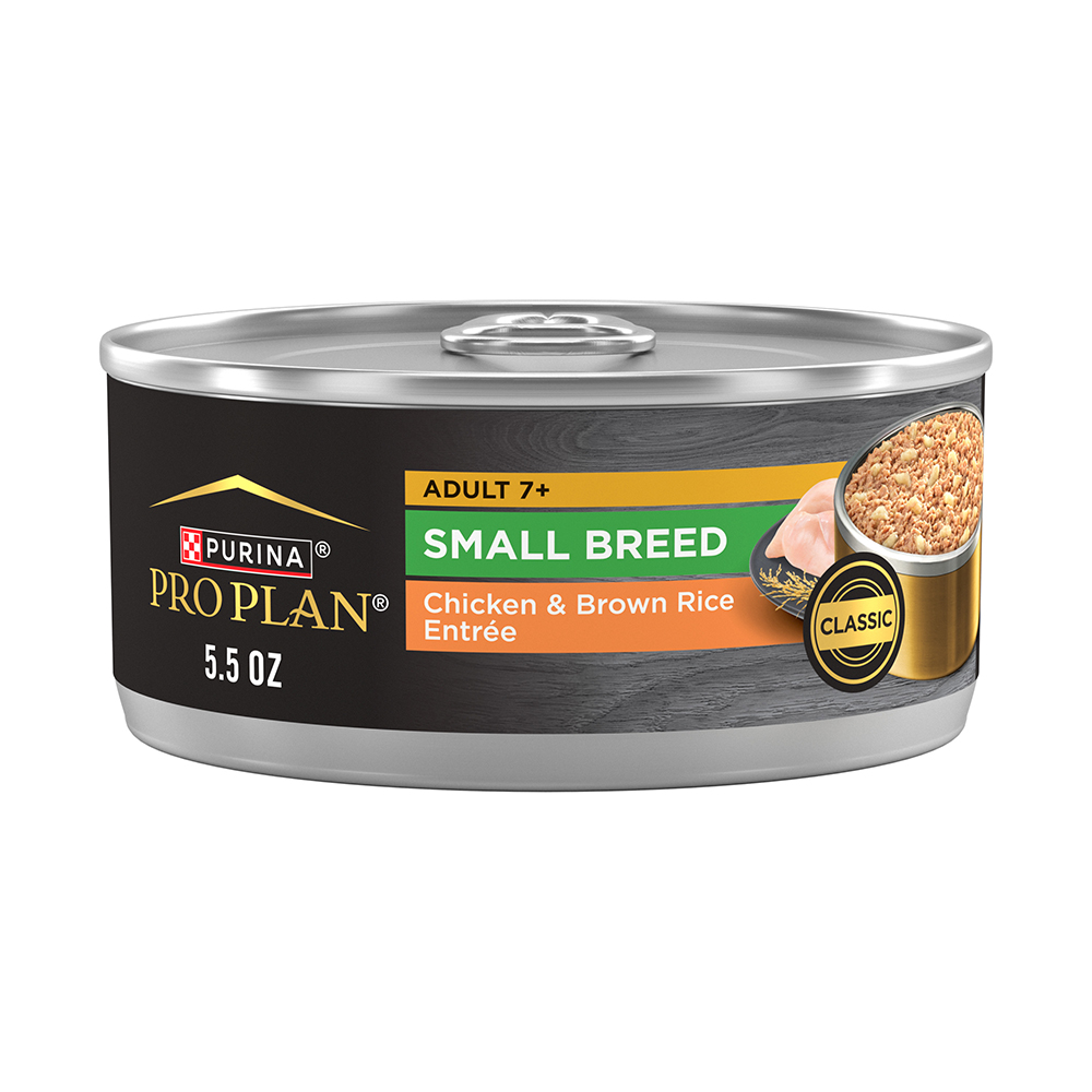 Adult 7+ Small Breed Chicken & Brown Rice Entrée Wet Dog Food