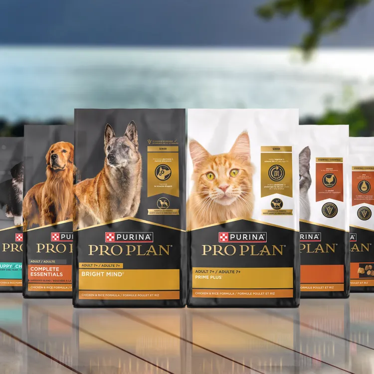 Pro Plan pet food package line up